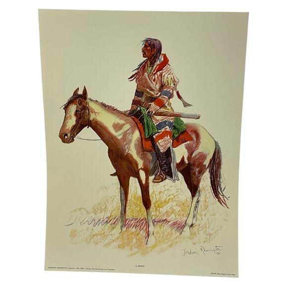 Frederic Remington A Breed Print 1956 Penn Prints Western Art 16x12 - Picture 1 of 5